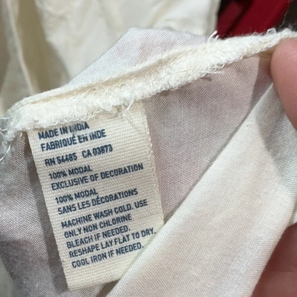 American Eagle Outfitters Cream Blouse with Tie Detail